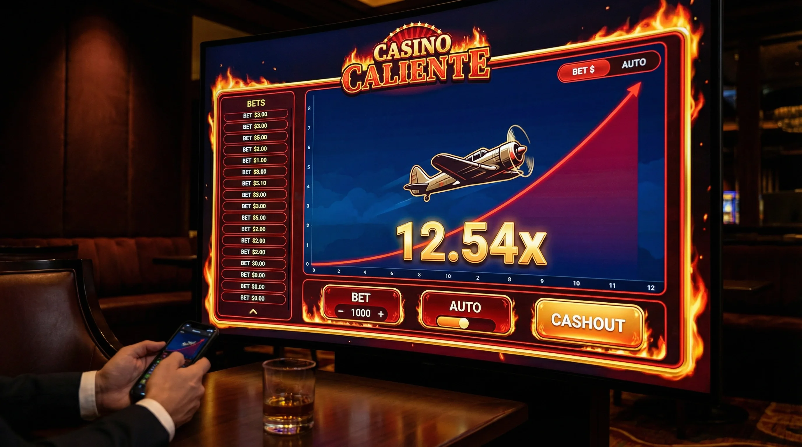 Juego Aviator con multiplicador creciente